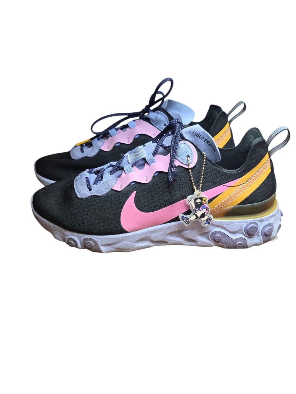 Mens Size 7.5 Nike React Element 55 Black Magic Flamingo Pink Running Shoes